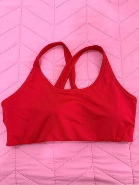 Pink victorias secret  Red Cross-Back Low-Impact Sports Bra